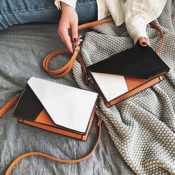 

hbp luxuryflash female new splicing contrast color smal bag wide shoulder belt wild single shoulder cross purse fashion handbags tide design