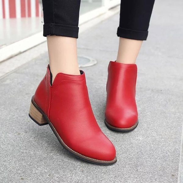 

boots ankle for womenfashion women scrub thick heel lady bootsr #g6, Black
