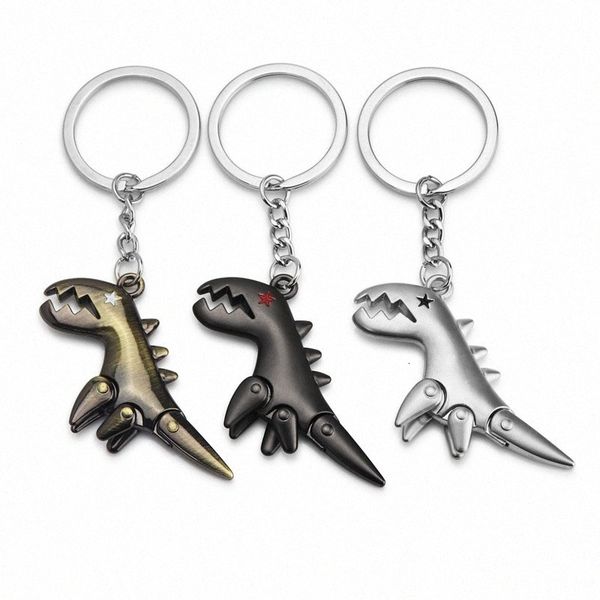 

10pcs/lotmetal keychain dinosaur couple ring pendant men car key chain women decoration wedding party gift zjhi#outletwyut