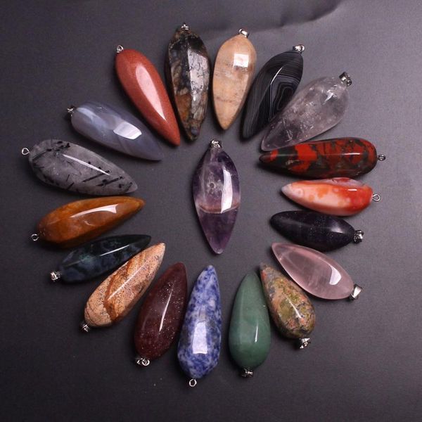 

pendant necklaces wholesale 6pcs facet hexagonal column tiger eyes natural stone necklace pendants charms macrame for diy jewelry making fre, Silver