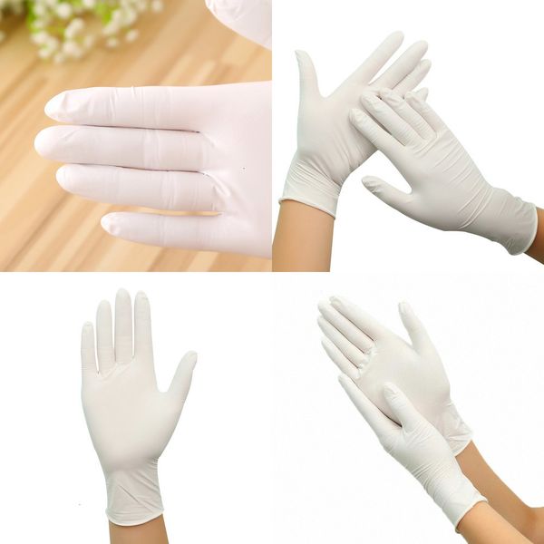 

factoryqo6eprotective latex laboratory 100pcs non-slip disposable rubber white gloves selling household cleaning pro