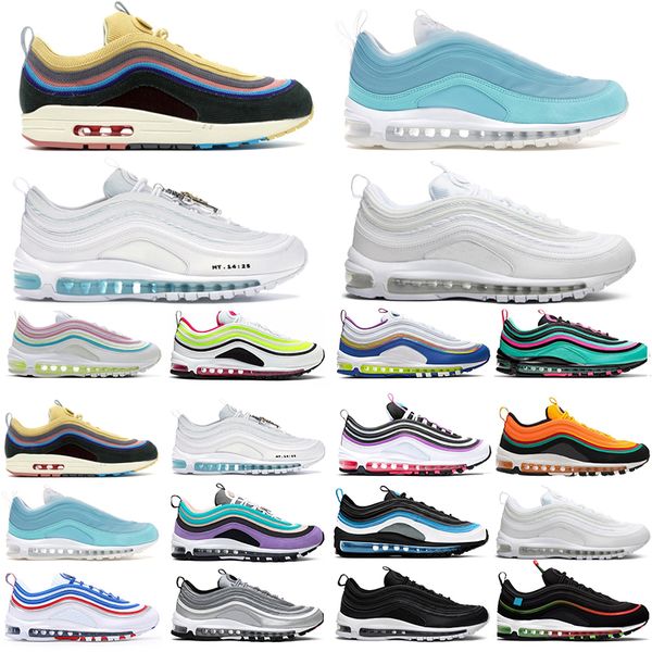 

97 97s mens chunky dunky shoes sean wotherspoon silver bullet triple white black mschf x inri women trainers athletic sports sneakers 36-45, White;red