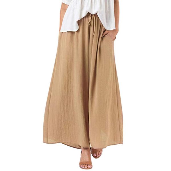 

2019 new trousers for women women plus size solid color casual loose harem pants pants women trousers wide leg pants boho, Black;white