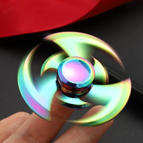 

new fidget hand spinner zinc alloy metal rainbow spiner toy of spinners focus relieves stress adhd finger spinner e h wmtmdr