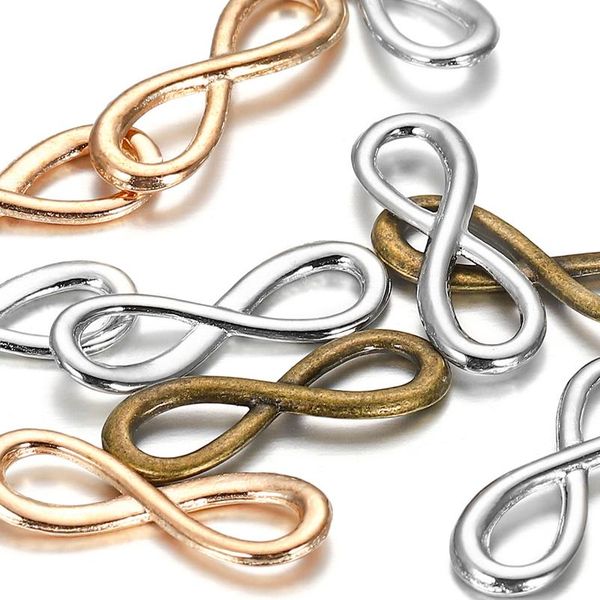 

30pcs 8*2m tibetan bronze charms infinity link symbol connectors for pendants diy jewelry making craft supplies acc wmtbvm, Silver