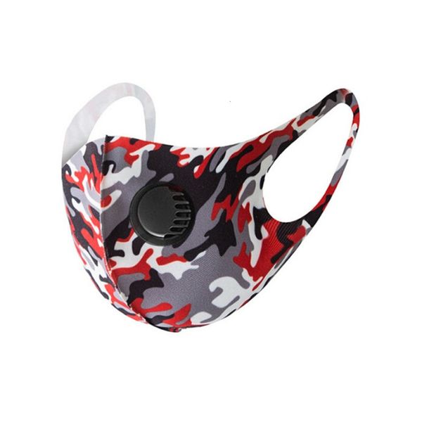 

protective camo designer face reusable mask washable mouth cover adults kids size dustproof breathing vavlve with retail pack