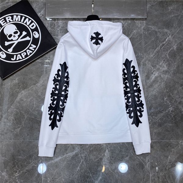 

ins qiudongchao crosin cross sanskrit print hooded guard pullover coat man, Black