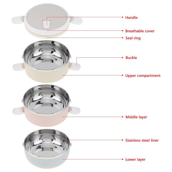 

2.1l портативные ручные съемные 3 цвета высокой емкости 201 из нержавеющей стали pp три слоя изоляционный баррель обед коробка wmtrcu lotter