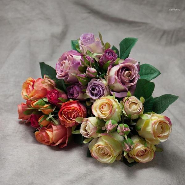 

decorative flowers & wreaths nicrolandee 9 heads artificial rose bouquet fleur artificielle party accessories ornament for home decoration #