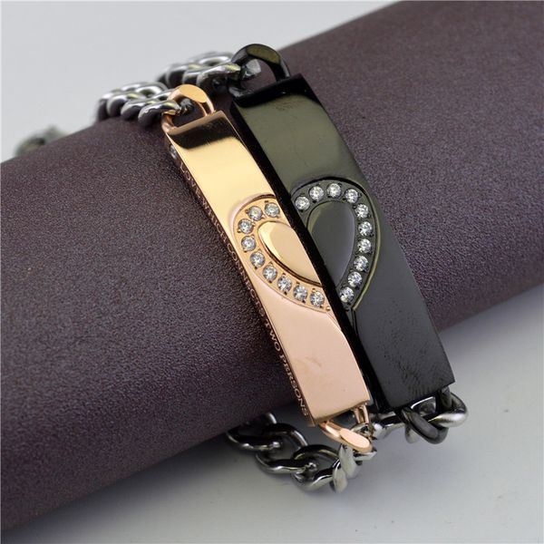 

girls vintage charm women link chain bracelets for fahion heart couple bracelet with cubic zirconia wholesale jewelry