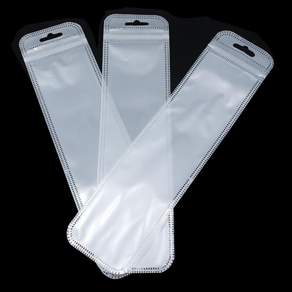 

200pcs lot long style plastic clear white zip lock storage package bag resealable zipper electronics retail pen packing pouch h sqceyd