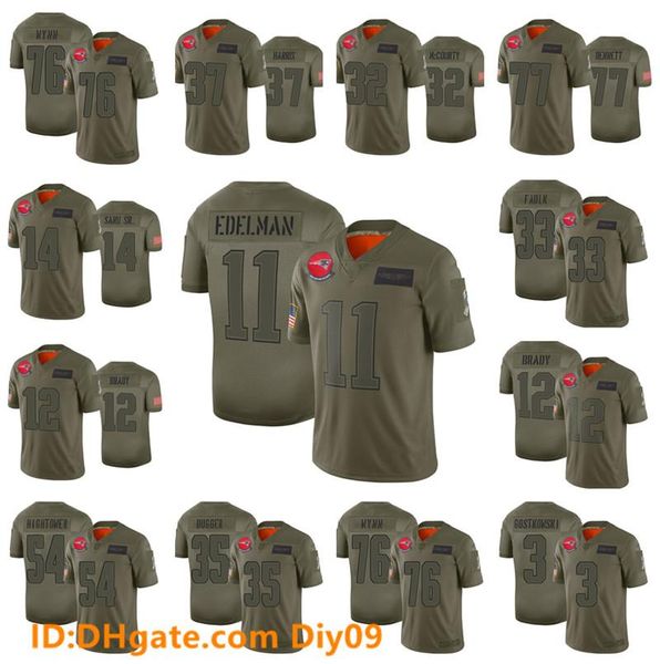 

custom nfl jersey new england patriots harris mccourty bennett sanu brady faulk edelman hightower wynn salute to service jerseys, Black;red