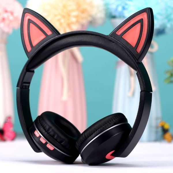 

ear light cartoon led children's cat emitting headset wirels sports bluetooth headset