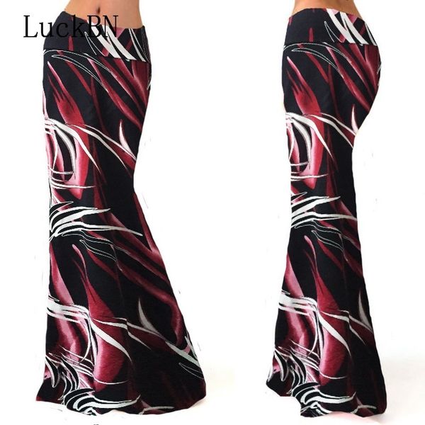 

high waist long pencil skirt woman new summer autumn skirt floral striped print boho maxi bodycon women's skirts plus size black cx2007