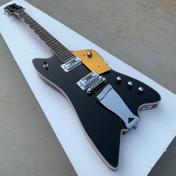 Promoção! Shop personalizado G6199 BILLY-BO Jupiter Thunderbird Preto Guitarra Elétrica Sparkle Goldguard de ouro, corpo de mogno vermelho, em estoque