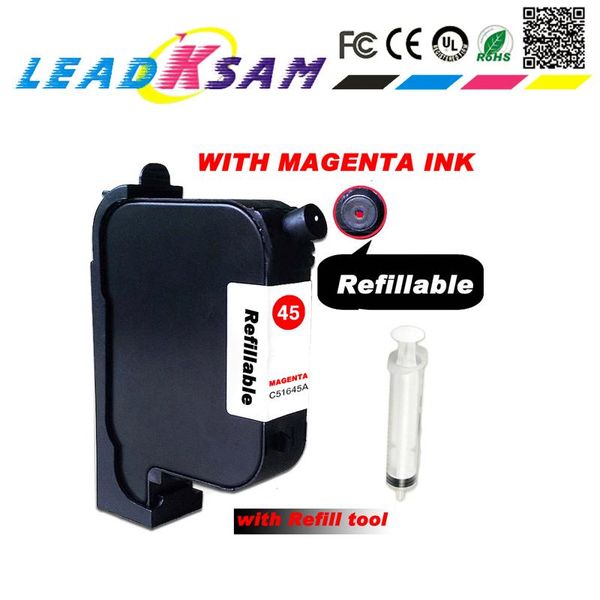 

ink cartridges replace for 45 refillable cartridge replacement 51645a with magenta