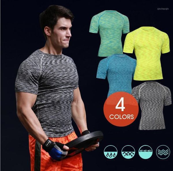 

outdoor t-shirts 2021 pro workout clothes tights running elastic quick-drying gym fitness t-shirt camouflage short sleeves exercise t-shirts, Gray;blue