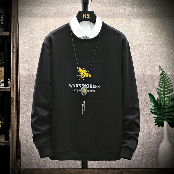 

2021 new printed bee hoodie and sweatshirt pure honey harajuku fashion men hoodies casual jacket pullove e48x, Black