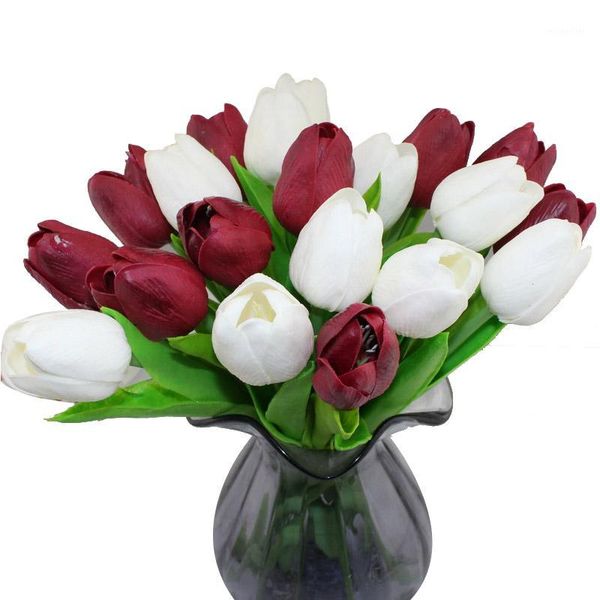 

decorative flowers & wreaths ccinee 10pcs pu tulip flower one lot1