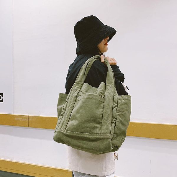 

shoulder bags casual canvas women handbags vinatge large capacity tote harajuku shopper bag lady big purses female sac 2021