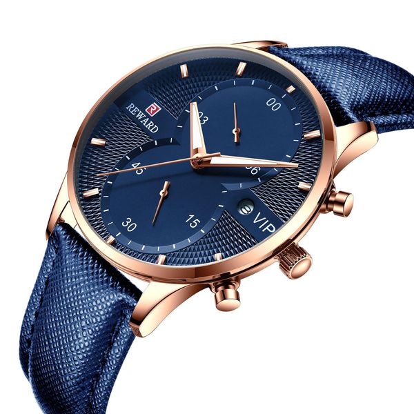 

european and american business watches men s new watches waterproof men s watches 5 pin casual leather new ins gifts, Slivery;brown