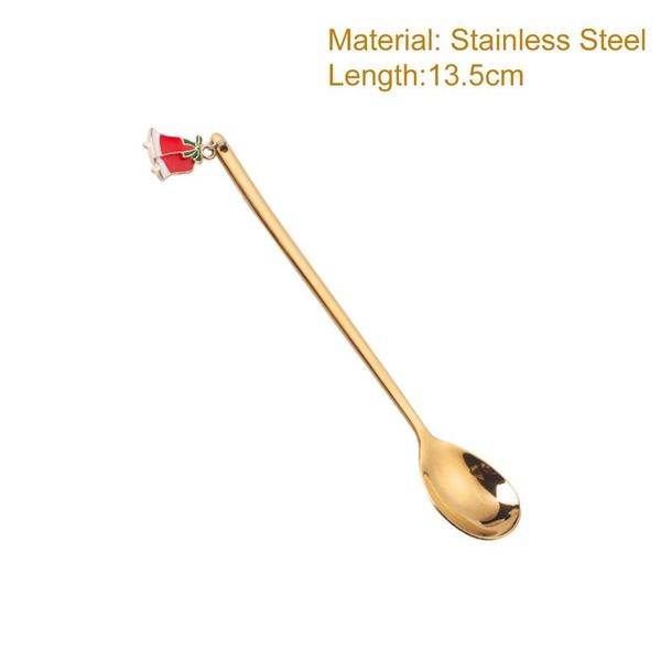 

золотая рождественская ложка с рождеством декор для домашнего рождественского стола украшения xmas 2020 navidad christma подарки новый год 2