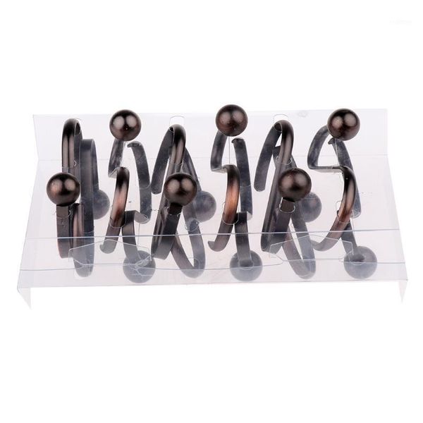 

12 piece bathroom iron spherical shower curtain hook hanger holder bronze decorative antique rack home ornaments1