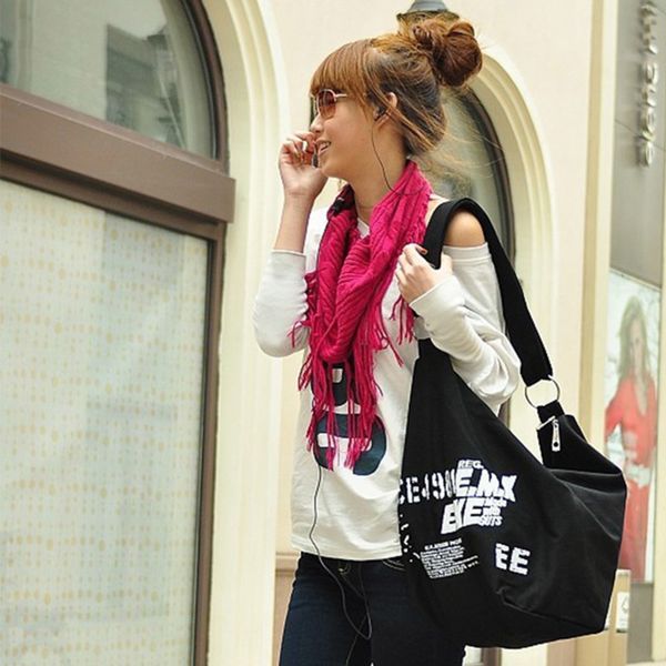 

black korean over shoulder bags women female irregular canvas crossed body crossbody handbags bag ladies n messenger bags c0202