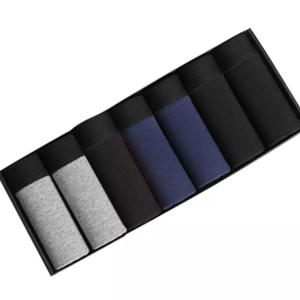 

7pcs/lot boxer men cotton underwear male breathable boxer shorts homme man comfortable solid underpants, Black;white
