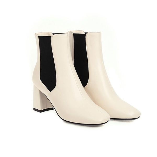 

boots big size square toe women shoes ankle for ladies woman winter, Black