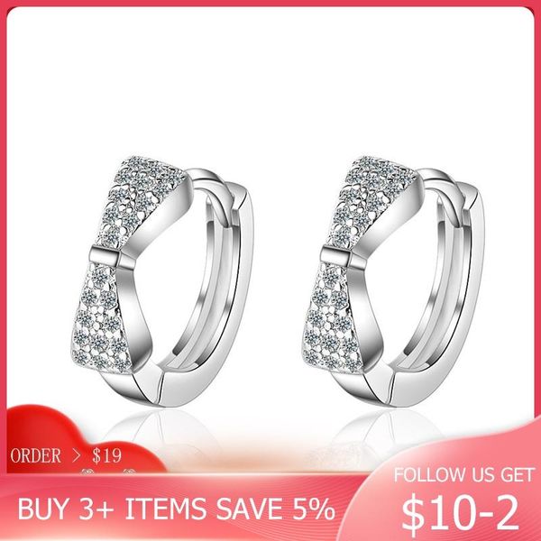

codemonkey bow earring zircon hoop earring 2 color 2020 new arrival jewelry for women making fashion jewelry cme402, Golden;silver