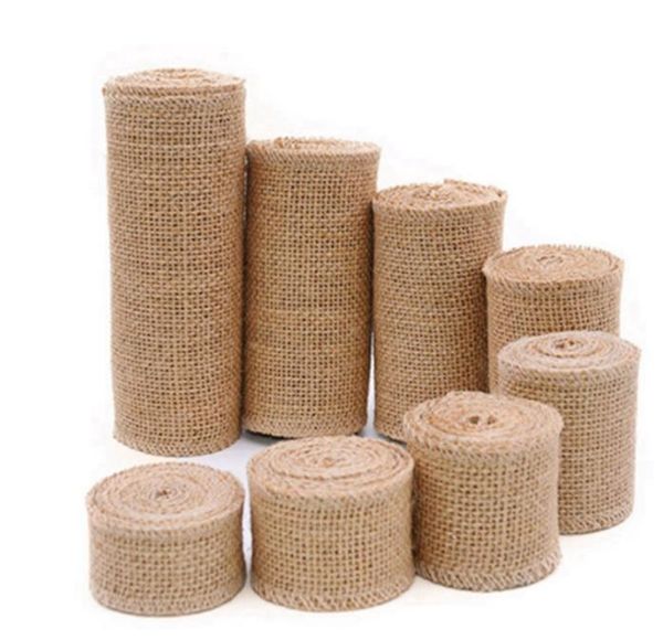 Outros suprimentos festivos de festas Home Jardim 2m Natural Jute Burlap Hessian Fita Rolos Vintage Decoração de Casamento Rústico Natal