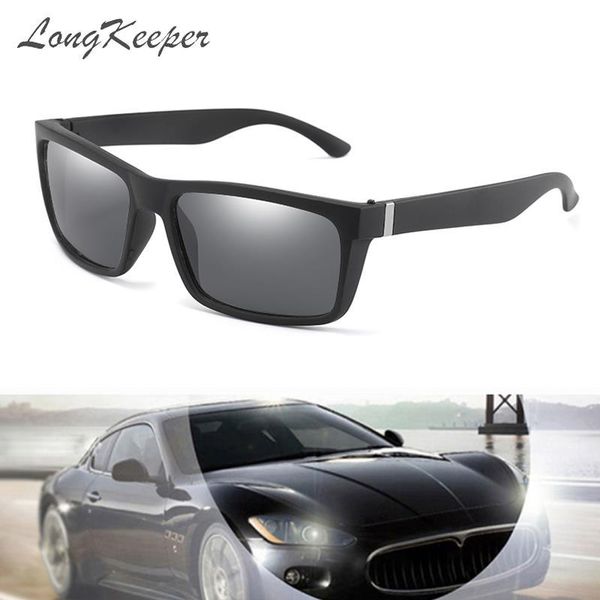 

sunglasses longkeeper square men polarized goggles for driving women's sun glass sport eyewear uv400 masculino, White;black