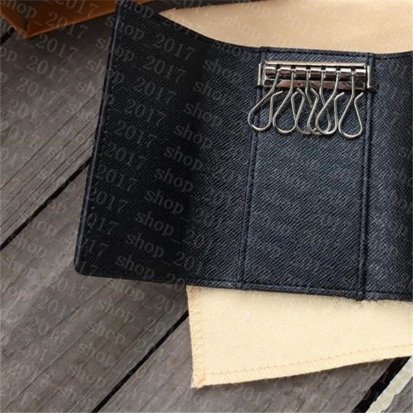 

hh m60701 luxury designer 6 key holder key pouch france famous mono gram canvers brown white checkered key ring, Red;blue