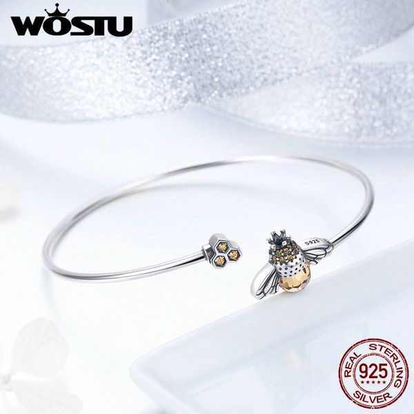 

wostu подлинный 925 стерлингового серебра стерлингового серебра продать bee glitter цепь браслет для женщин оригинальная ссылка браслет мода, Black