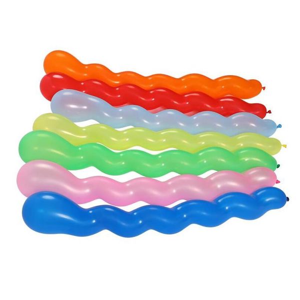 

50pcs/bag giant balloons with pump rubber helium spiral latex balloons wedding birthday party decoration long bal bbyptg
