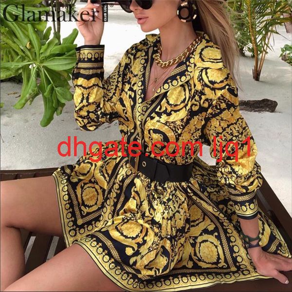 

paisley vintage print gold dress women holiday beach casual dress summer elegant short party club large size, Black;gray