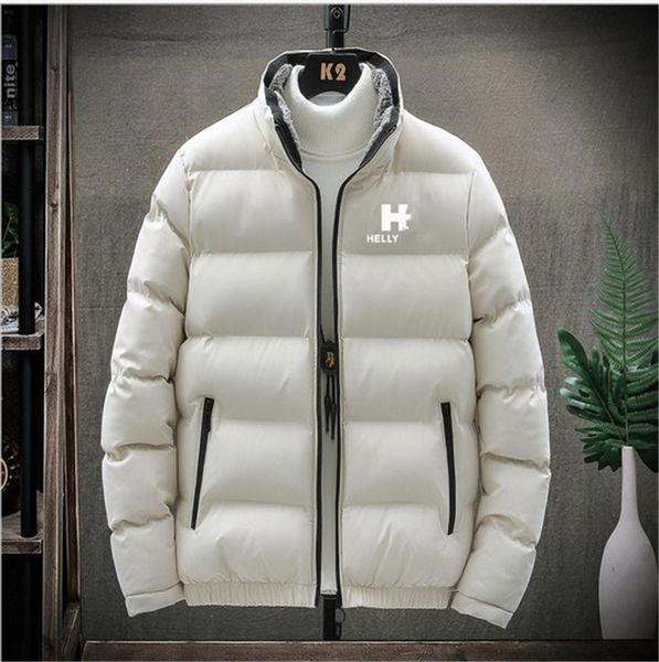 

4xl winter jacket men hh fashion stand collar parka thick warm cotton coats male letters print cotton-padded zipper coat plus size e120205, White