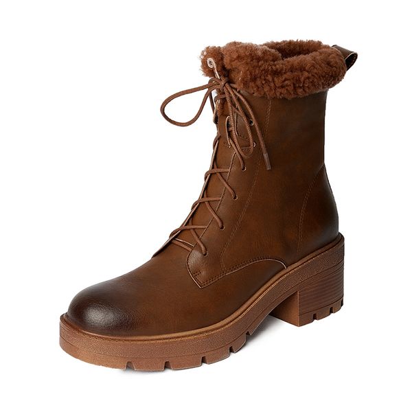 

ankle leather uppermost shoes vintage snow boots with russian winter bz6s, Black