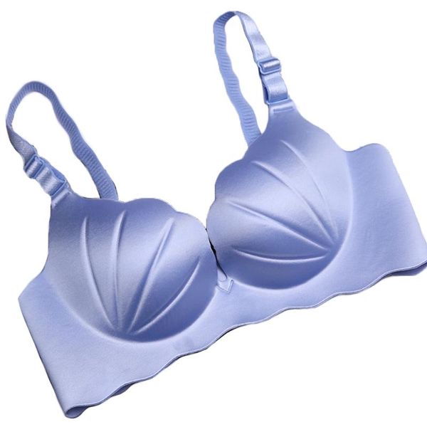 

push up underwear wire comfortable shell adjustable bra without rim chest gather, Red;black