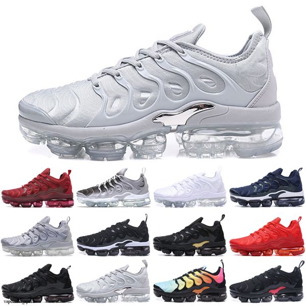 

2021 tn plus men women shoes grape triple black white sunset wolf grey olive metallic silver casual sneakers size 36-45, White;red