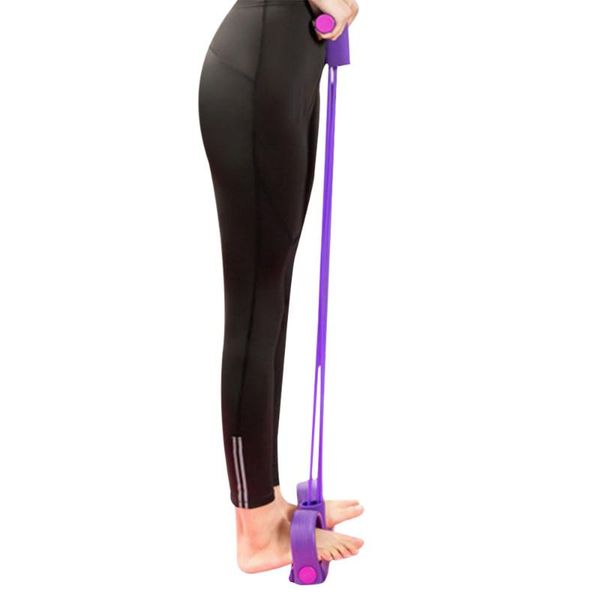 

resistance bands 1pc foot pulling rope tension band high elastic fitness belt strength training stretch for adults (4 tubes