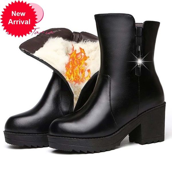 

2021 the new , new furry female ankle chunky boots, high heels, winter boots party, women's snowshoes v3ad, Black