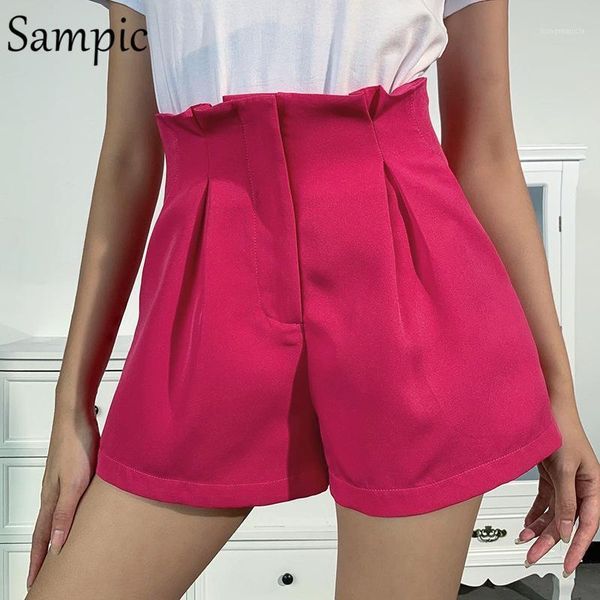 

sampic summer casual office high waist shorts women loose white skinny shorts femme fashion streetwear 20211, White;black
