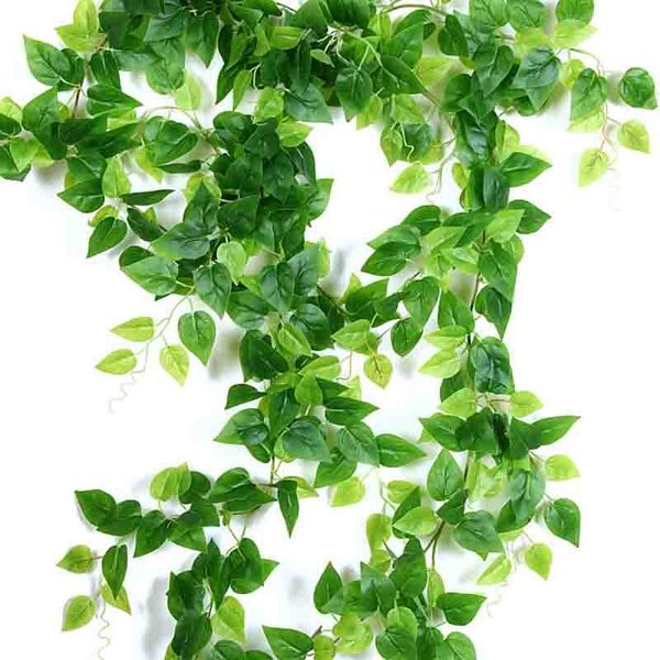 

220см искусственный ivy green leaf garland растения vine поддельный листва цветы декор пластик искусственный цветок rattan струнный bbytqz