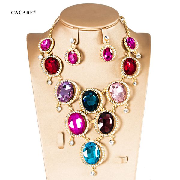 

sale vintage jewelry set necklace earrings maxi women big pendent statement collares f0186 with rhinestones 3 colors, Silver