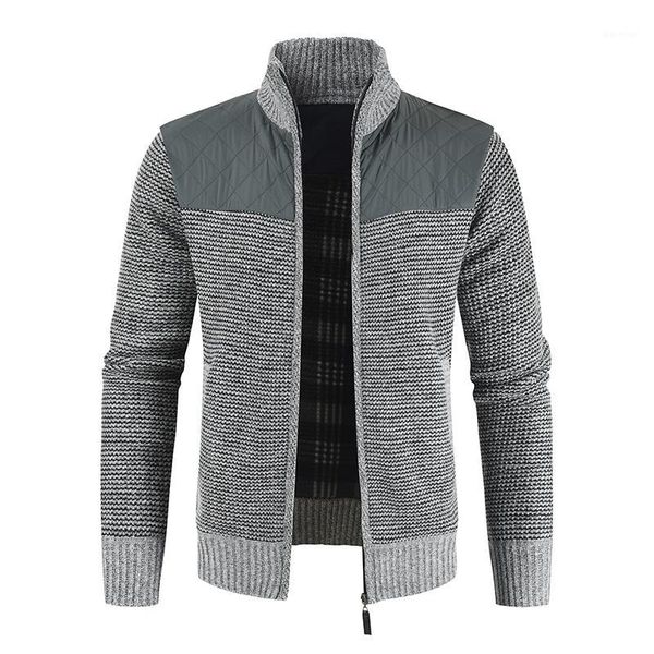 

autumn winter mens fashion sweaters patchwork knitted cardigan coats brand clothing male knitwear sweatercoats outerwear1, White;black