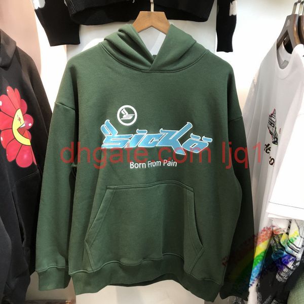 

2021fwss embroidery hoodie hooded men women heavy fabric vintage sweatshirts fashion pullovers, Black