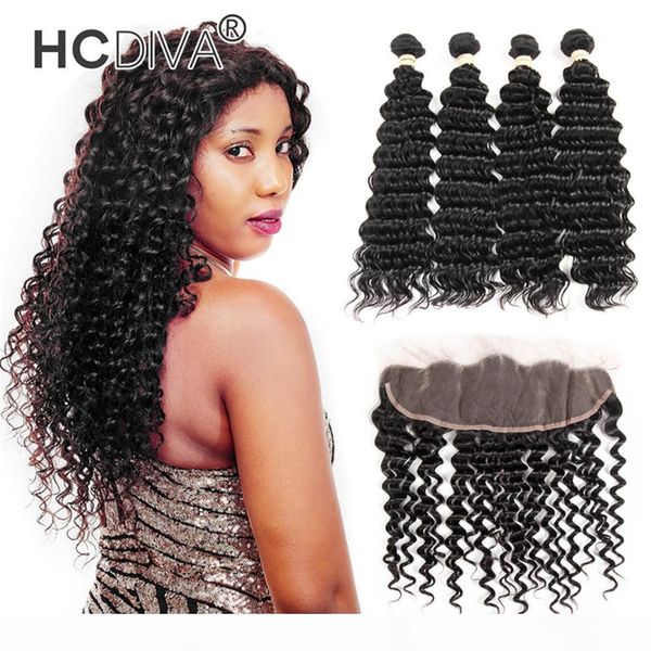 

deep wave hair with 13x4 lace frontal closure ear to ear lace frontal with bundles brazilian body wave bundles with frontal body wave, Black;brown