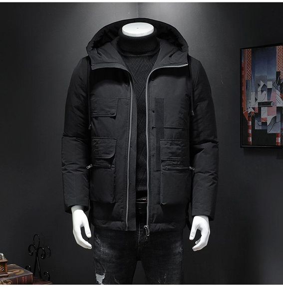 

men's down & parkas hooded winter jacket mid-length clothing warm casual black coat